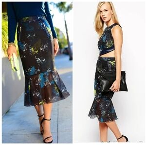 Three Floor Peplum Skirt  Mesh‎
